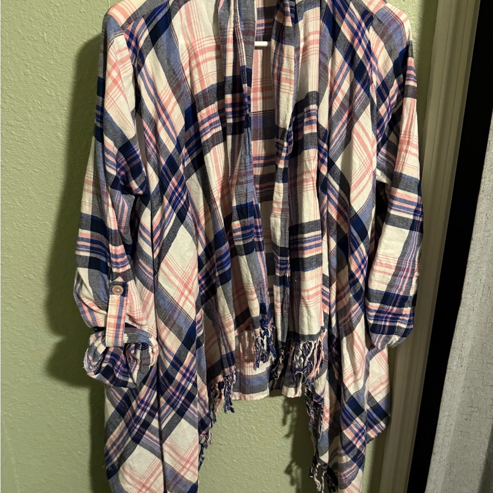 Plaid Women's Cardigan Sweater